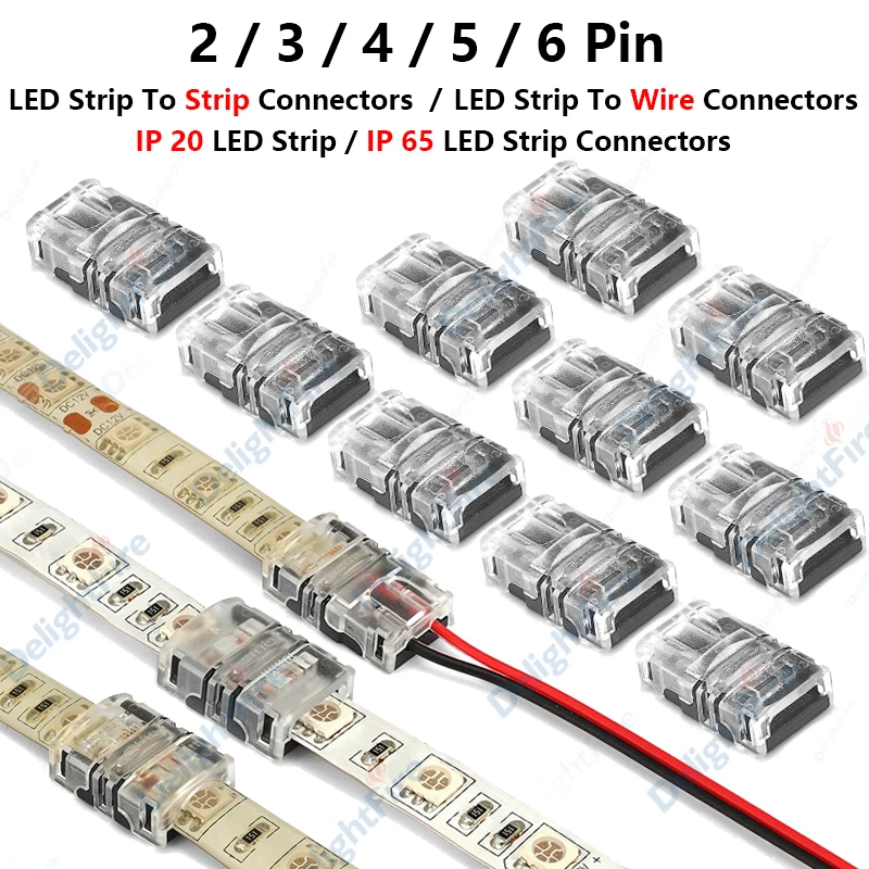 Đèn LED Kết Nối 2/3/4/5/6Pin Dây Đèn LED Kết Nối Cho RGB RGBW SMD 5050 WS2812B dây Đèn LED Dây Đèn Kết Nối Nhà Ga Chia
