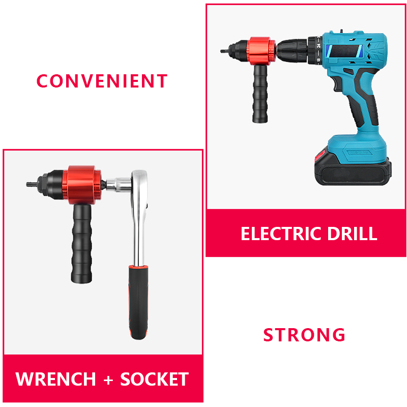 ไฟฟ้า Rivet Nut ปืน M3 M4 M5 M6 M8ไร้สาย Riveting Bor Listrik Adapter เครื่องมือดึง Rivet ปืนอลูมิเนียมเล็บปืน