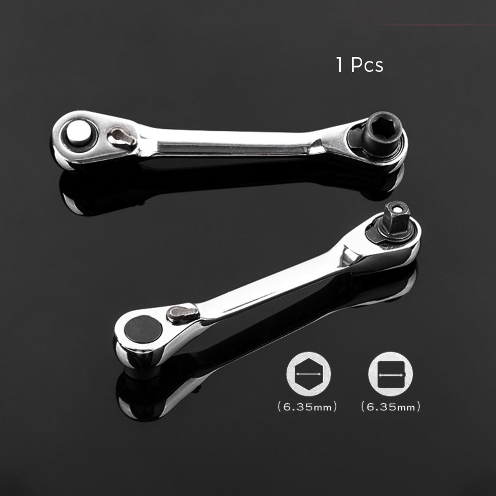 MINI TREBLE 1/4 ประแจวงล้อ Double Ended Quick SOCKET ประแจวงล้อไขควง HEX ประแจแรงบิดชุด Spanner