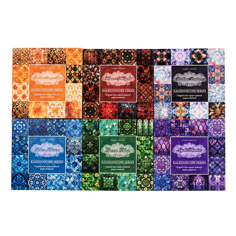 Mr. Paper, 6 Styles, Retro Double Decoration Material Paper, Dreamy Colorful Material Paper DIY Handmade Decoration Base Paper