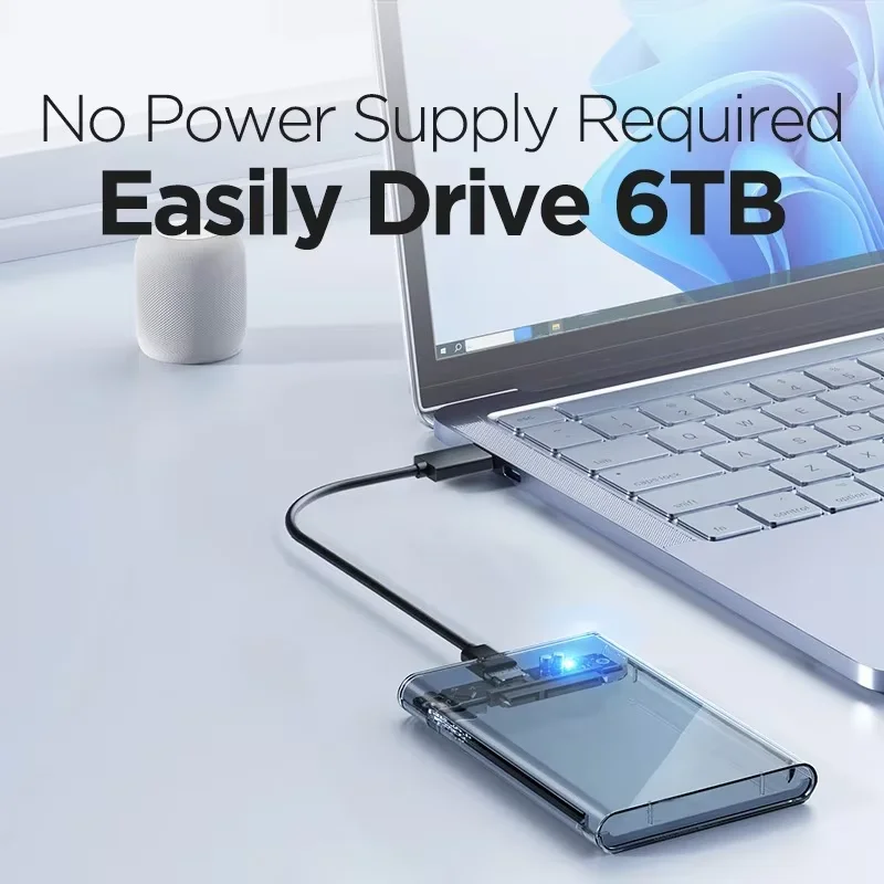 2,5-дюймовый корпус для жесткого диска USB3.0/Type-C к корпусу для жесткого диска SATA 6 Гбит/с Макс. USB-C Внешний корпус для жесткого диска SATA для ПК UASP ноутбука