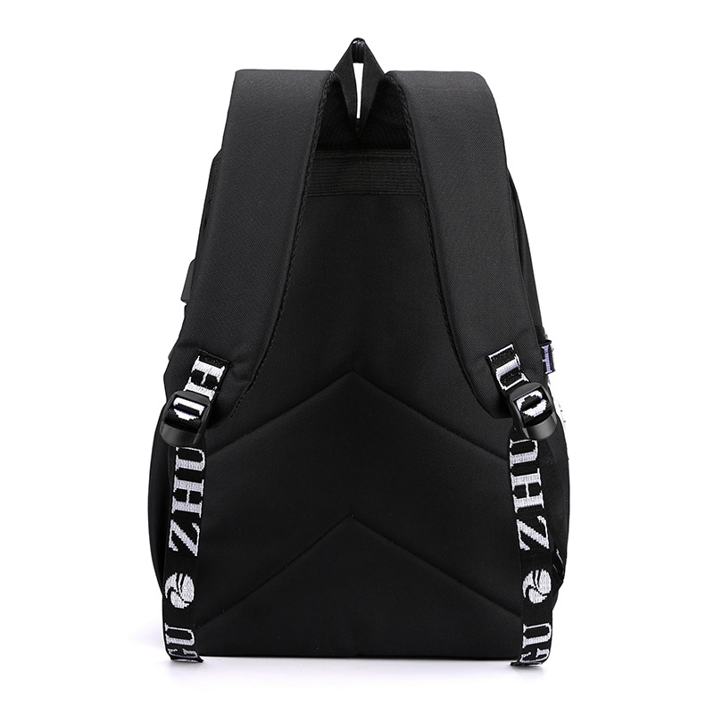 남녀공용 Lilo And Stitch USB 충전 배낭 모칠라 학교 가방, 남녀공용 배낭, 십대 데일리 배낭