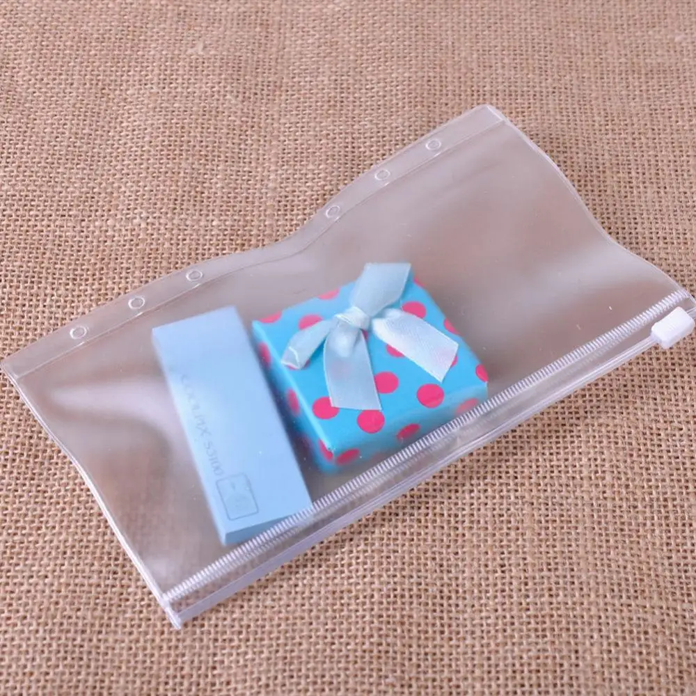 A5/A6/A7 ジッパーロック封筒ドキュメントファイルバッグ透明ポケットオーガナイザーファイルホルダー標準ルーズ予算バインダーポーチ