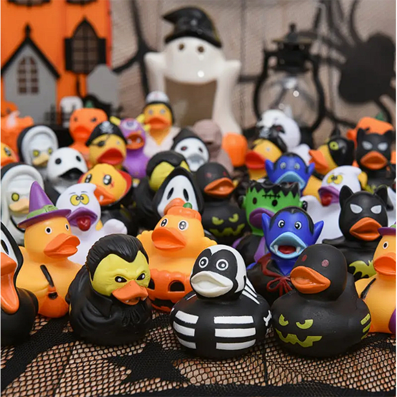 6/12/24 stks Halloween Badeendjes, Halloween Roll Pack van Badeendjes, Pompoen Badeend, grappig Rubber Speelgoed voor Kinderen