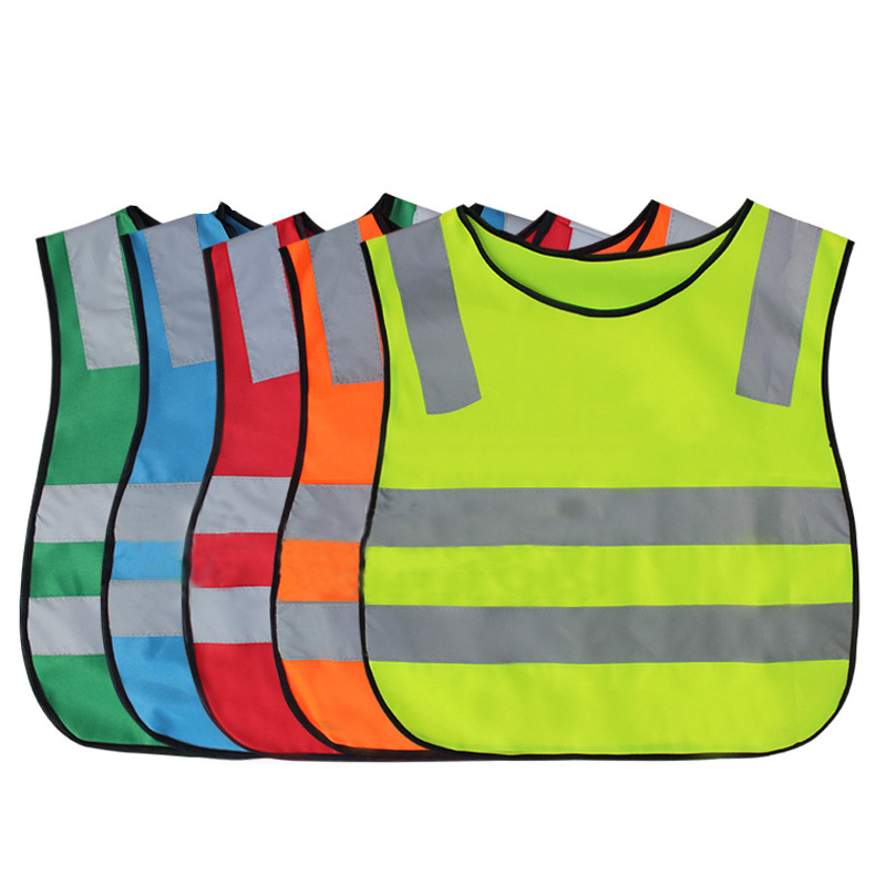 เด็กเสื้อกั๊กความปลอดภัยสูง Visability แจ็คเก็ตสำหรับโรงเรียนเด็ก Sanitation Worker อุปกรณ์ฟิตเนสอุปกรณ์เสริม