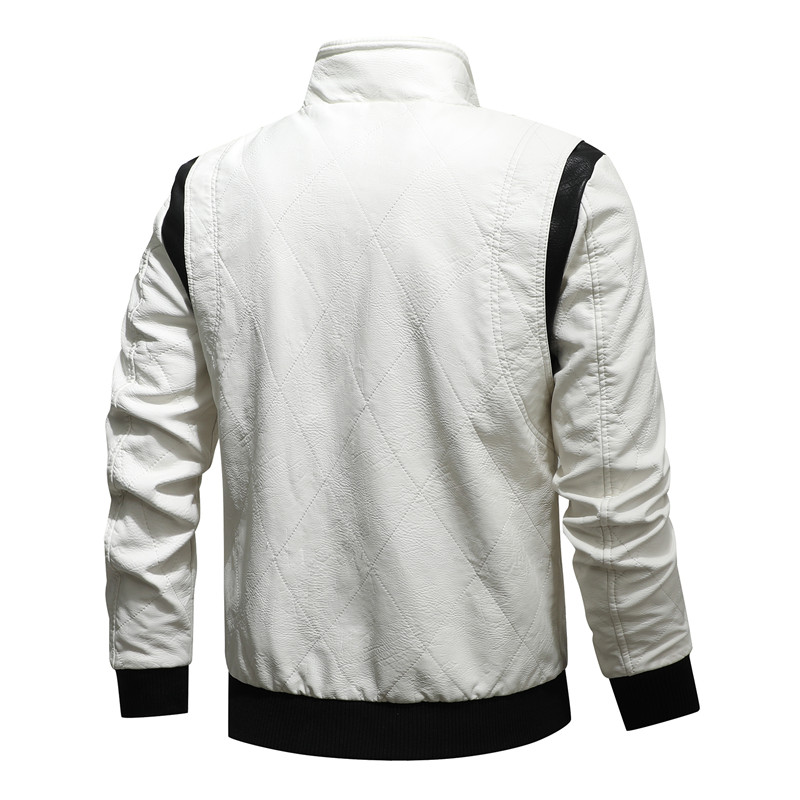 ฤดูใบไม้ร่วงฤดูหนาวเสื้อแจ็คเก็ตหนังผู้ชายแมงป่องเย็บปักถักร้อย Hooded JACKET PU หนังรถจักรยานยนต์ Mens Ryan Gosling Drive JACKET
