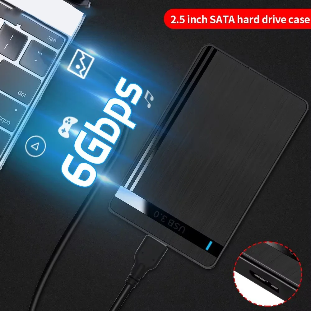 2.5 inch HDD Enclosure SATA to USB 3.0 External Hard Drive Case 6Gbps Speed SATA SSD HDD Case for Laptop PC Accessories