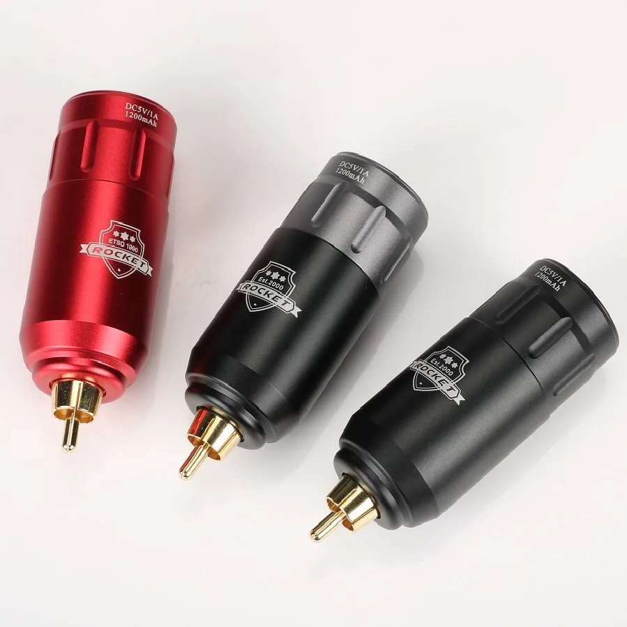 ミニワイヤレス電源ロケットロータリータトゥーマシンペン RCA コネクタタイプ C 充電式ポータブルタトゥーバッテリーパック