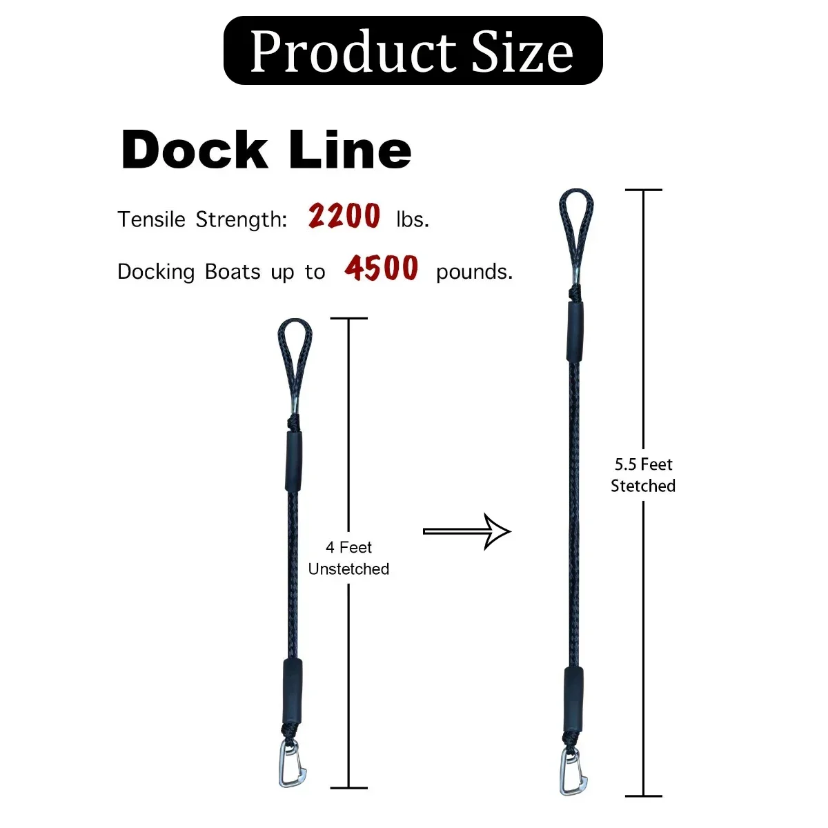 2/1 Uds líneas de muelle cuerda elástica marina cuerdas elásticas bridas de choque para Kayak embarcaciones accesorios de kayak accesorios de barco