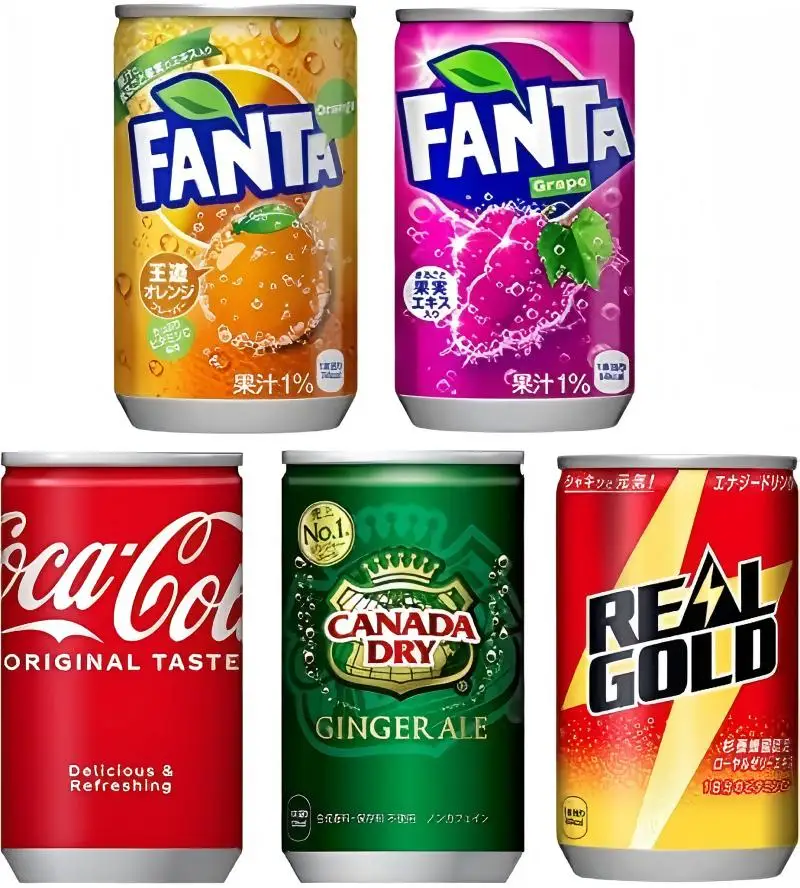 コカ・コーラ 製品 炭酸飲料 160mlミニ缶 Coca－Cola ファンタオレンジ果汁1％ ファンタグレープ果汁1％ ジンジャエール リアルゴールド