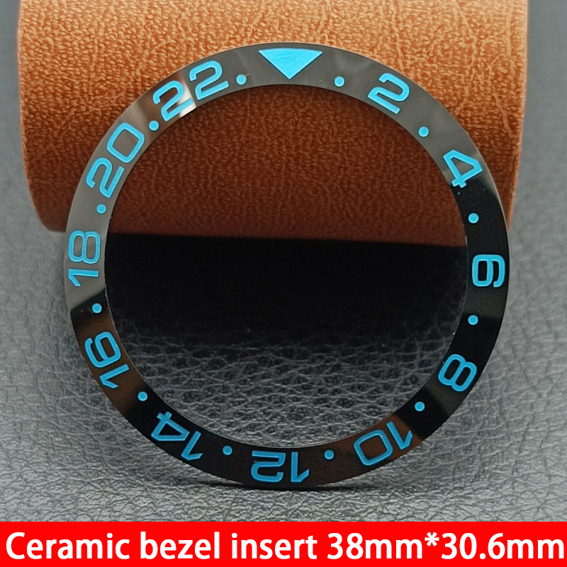 メンズウォッチ交換用セラミックおよびアルミ製発光ベゼル,チルト付きベゼル,ヘルメットおよびダイビングウォッチ用インサート,38mm x 30.6mm, 40mm
