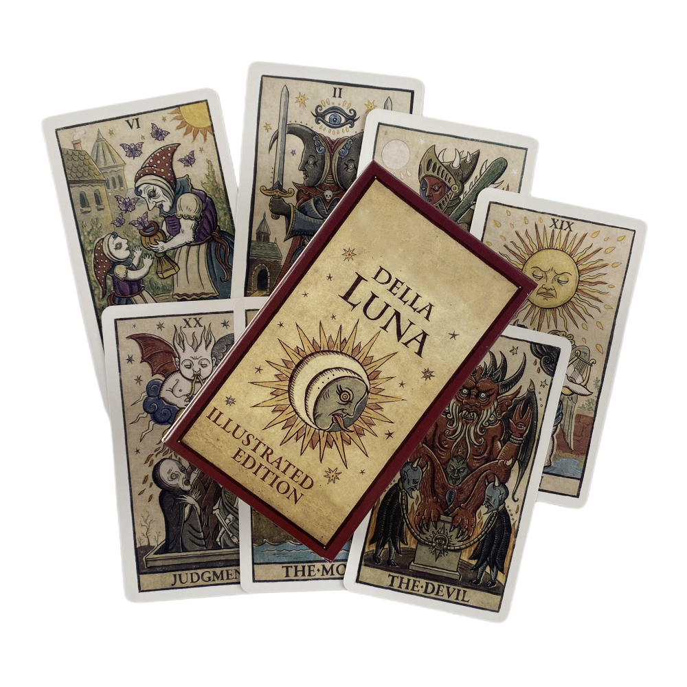 Lune Tarot Della Luna Deck Cartes A 89 Oracle English Visions Divination Édition Illustrée Borad Jeux de Jeu