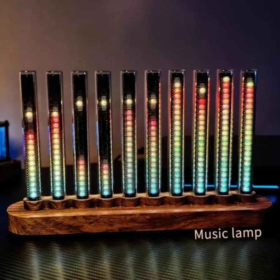 Luce di livello di raccolta RGB a 10 bit Display a LED Misuratore di livello sonoro Indicatore musicale Luce da tavolo