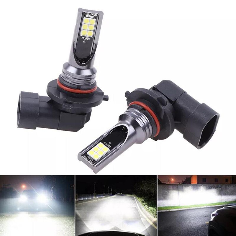 2 stuks H8 H9 H1 H3 Led H11 9005 HB3 9006 HB4 Auto CSP LED Mistkoplamp 6000K Wit Auto Mistlamp Dag Running Light