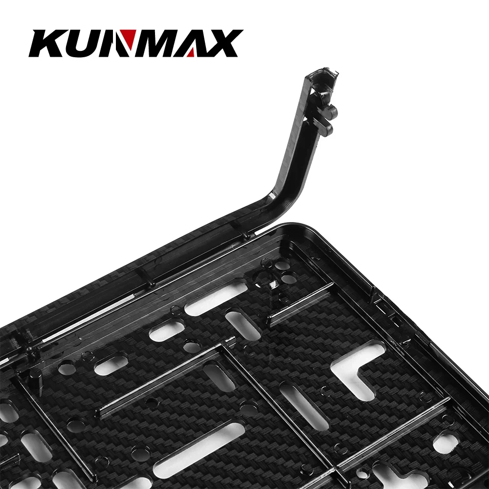 Marco para matrícula europea, accesorio para automóvil, soporte impermeable con montaje para matrícula, color negro, estilo carbono, 2 uds.