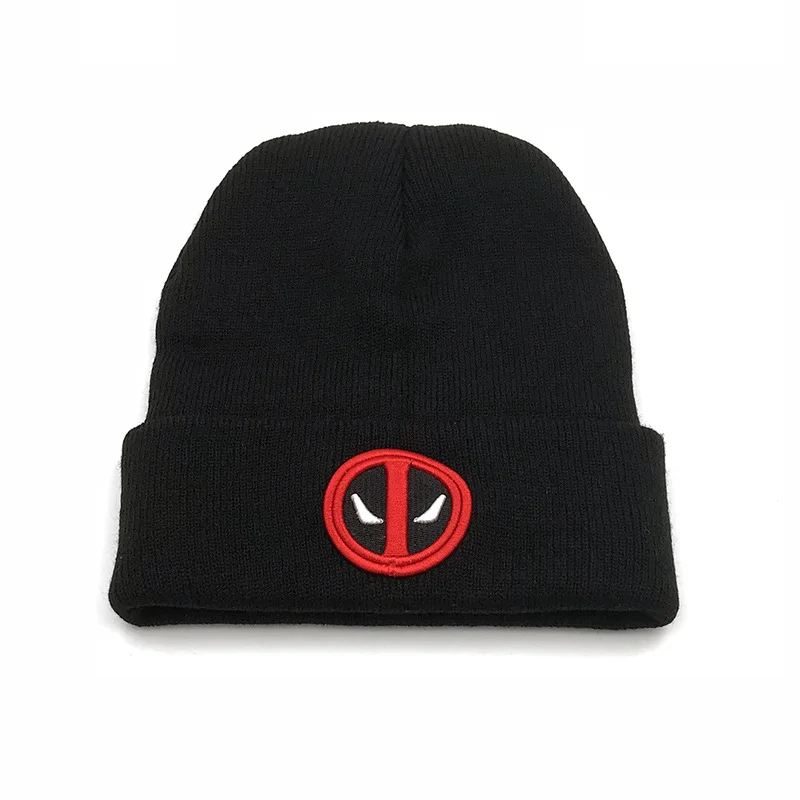 Deadpool Beanie หมวก Superhero ผู้หญิงผู้ชาย Deadpool คอสเพลย์หมวกผู้ใหญ่เย็บปักถักร้อยหมวกถักหมวกคริสต์มาสของขวัญ Party Props