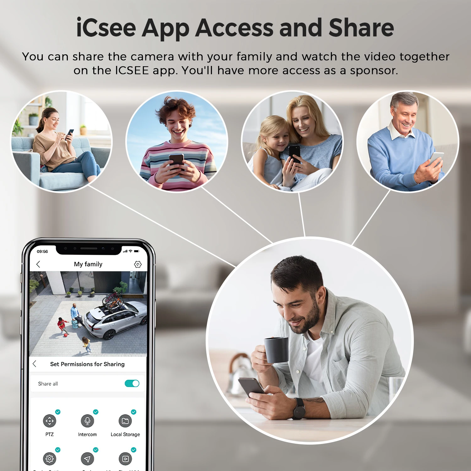 12MP 6K Wifi Camera Three Screens ICsee Surveillance Camera Outdoor Night Vison Ultra Wide View Angle Panoramic Security Camera