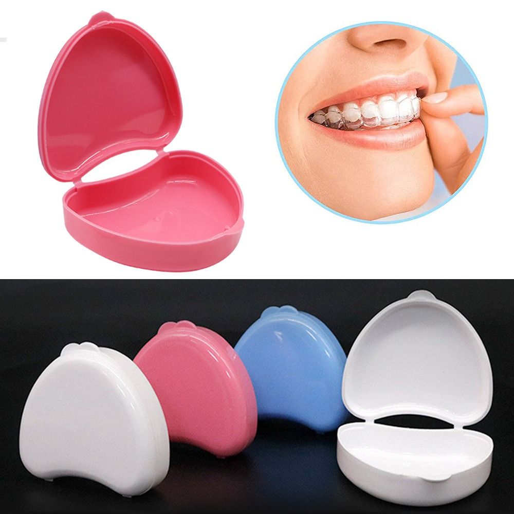 Caja de bandeja portátil para dentaduras postizas, estuche protector para ortodoncia