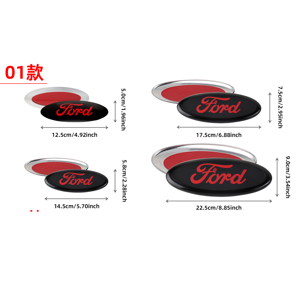Emblema de rejilla delantera de coche, insignia con logotipo de maletero trasero, accesorios adhesivos para Ford Focus mk2 mk3 Fiesta mk7 Ranger Mondeo mk4 S-MAX Kuga