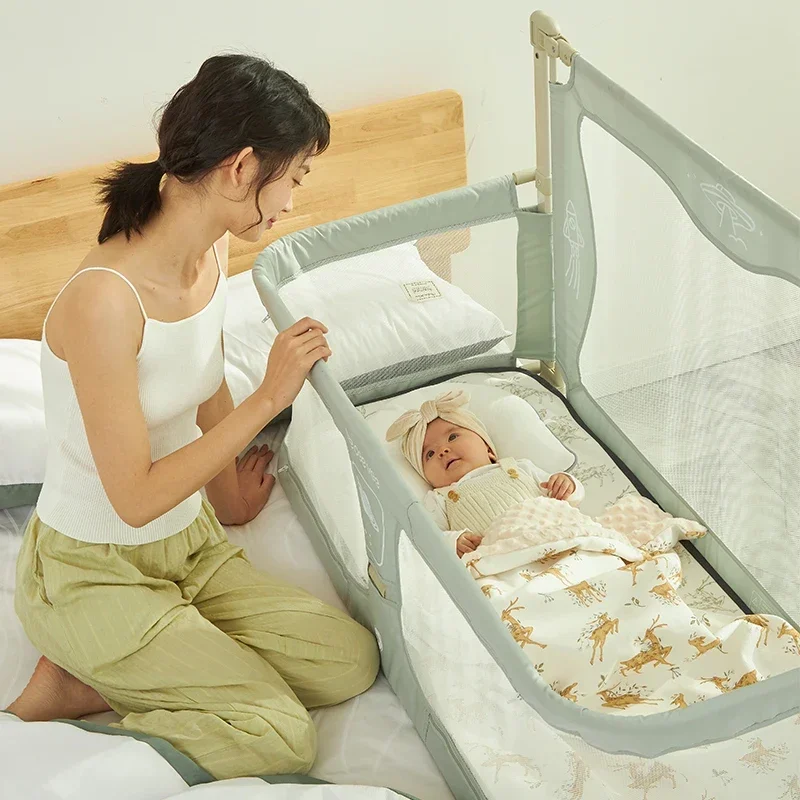 Simple Lightweight Baby Cot Dual-use Comfortable Toddler Baby Bed Swinging Sleeping Bed Baby Cribs Sleep 0 To 3 Years
