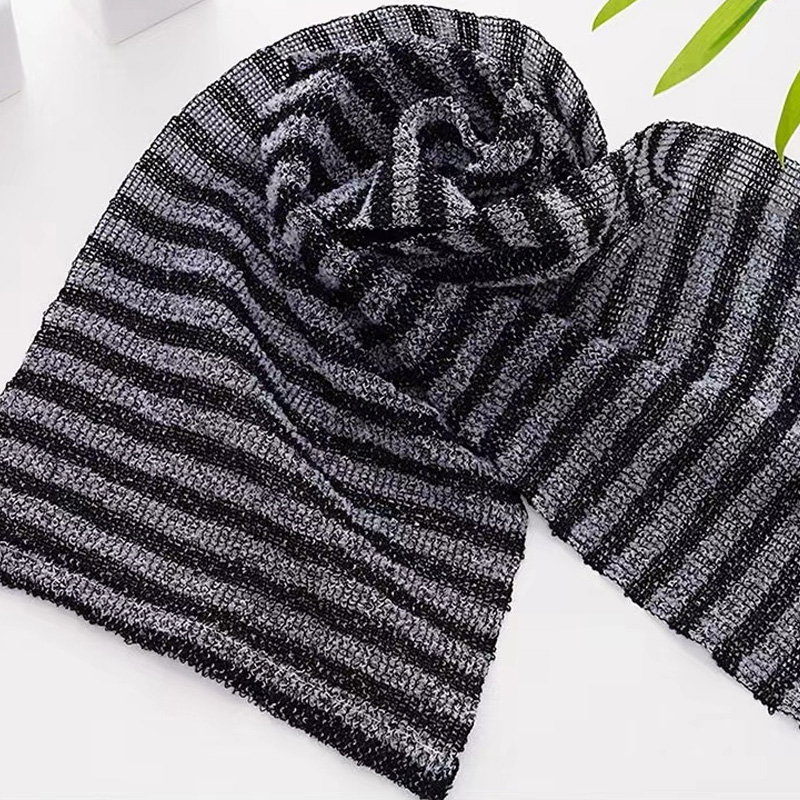 Long Strip Shower Towel, Striped Scrub Bath Towel, Body Cleaning Bath Towel, Back Towel