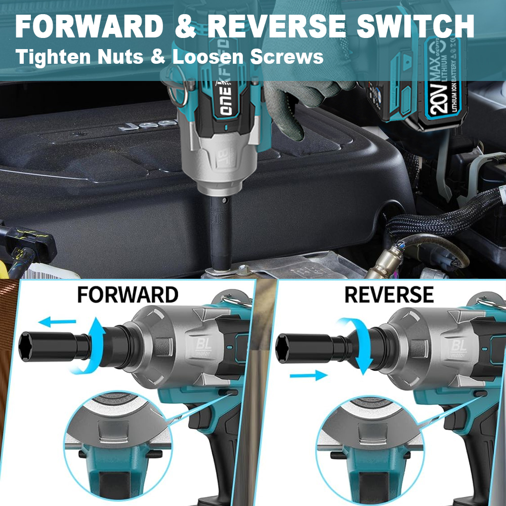 2100N.M Brushless Cordless Electric Impact Wrench Rechargeable 3/4" Power Tools Compatible Makita 18V Battery