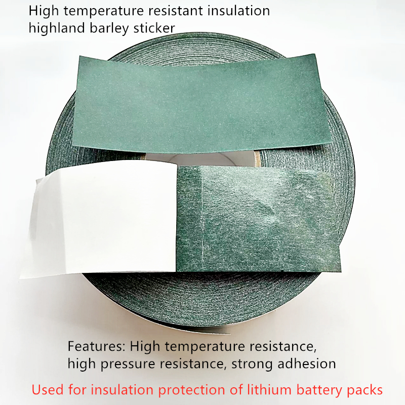 5 เมตร/ม้วน 18650 21700 แบตเตอรี่ลิเธียมฉนวนกันความร้อนสติกเกอร์ Highland ข้าวบาร์เลย์กระดาษห่อ WithAdhesive Backing