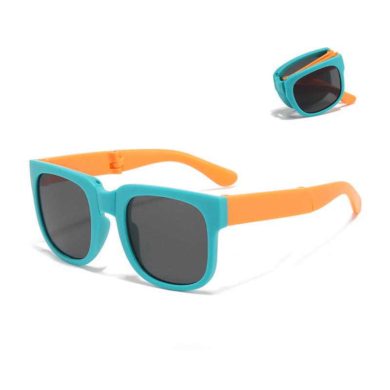 Óculos de sol dobráveis para crianças Óculos de sol portáteis para meninos e meninas Proteção UV Óculos infantis com estojo