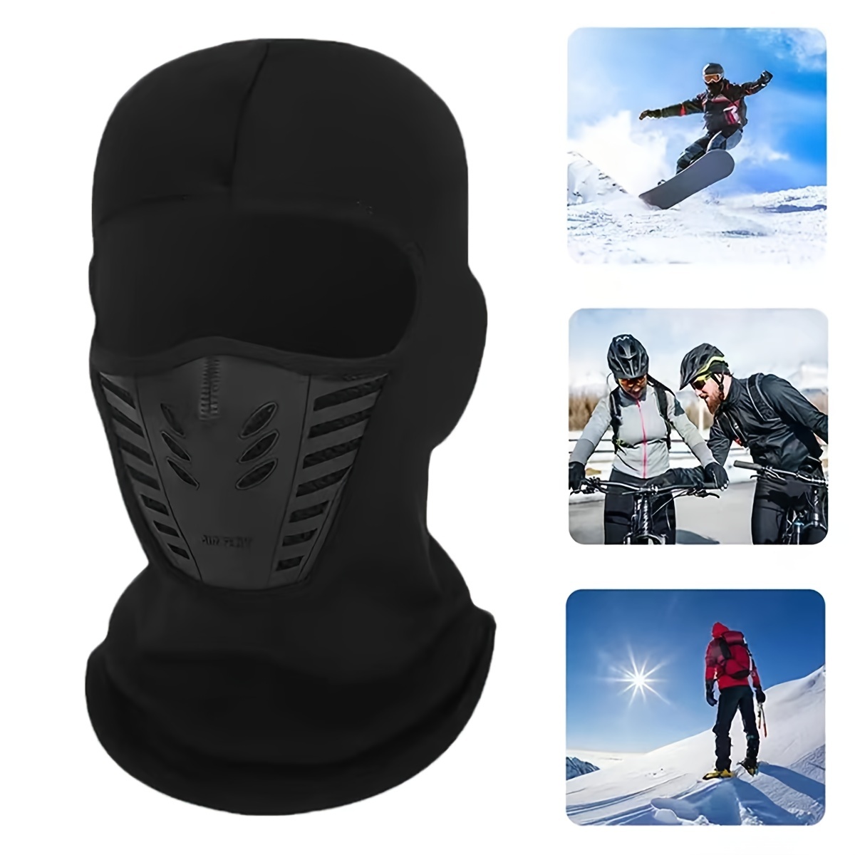 Winter Ski Mask Cycling Cap Face Mask Cover Windproof Anti-Dust Warm Cycling Mask Balaclava Skiing Skating Hat Headwear