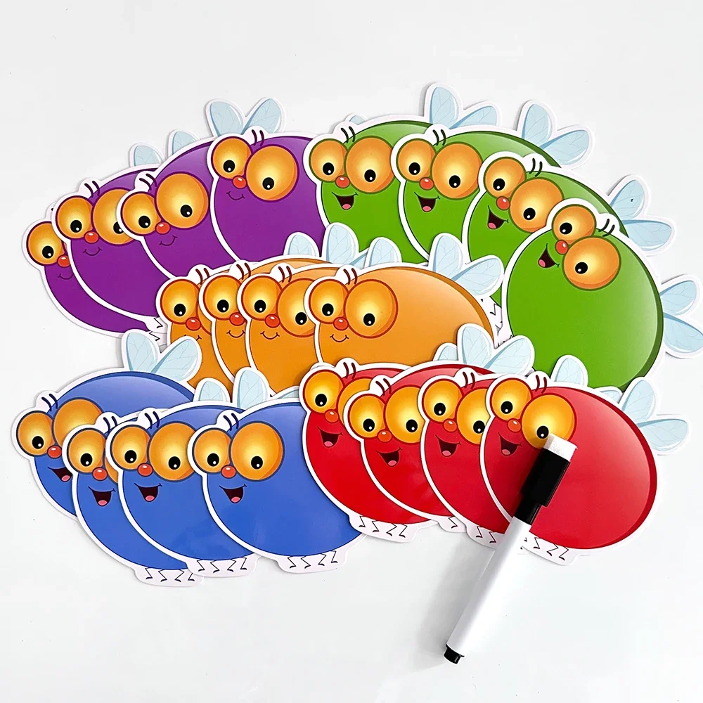 Fly Swatter Game Learning Game for Kids Double Sides Erasable Children Practice Letter / Numbers/ Color Words / Sight Words