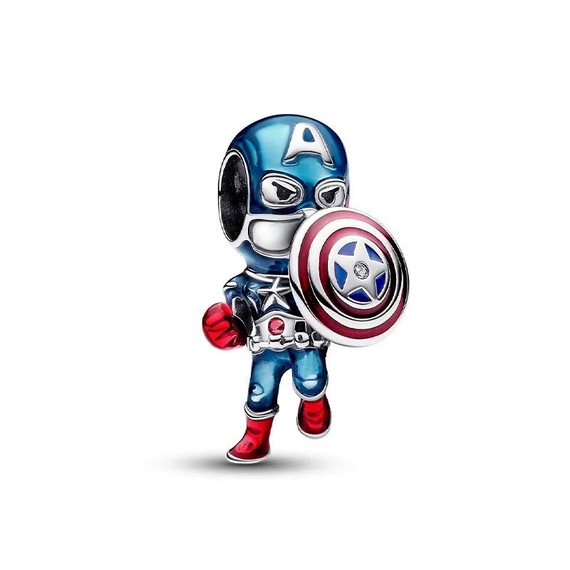2025 新しいホットディズニーマーベルキャプテンアメリカチャームビーズはブランドスパイダーマンブレスレット 925 シルバーパンチャームペンダント gitf