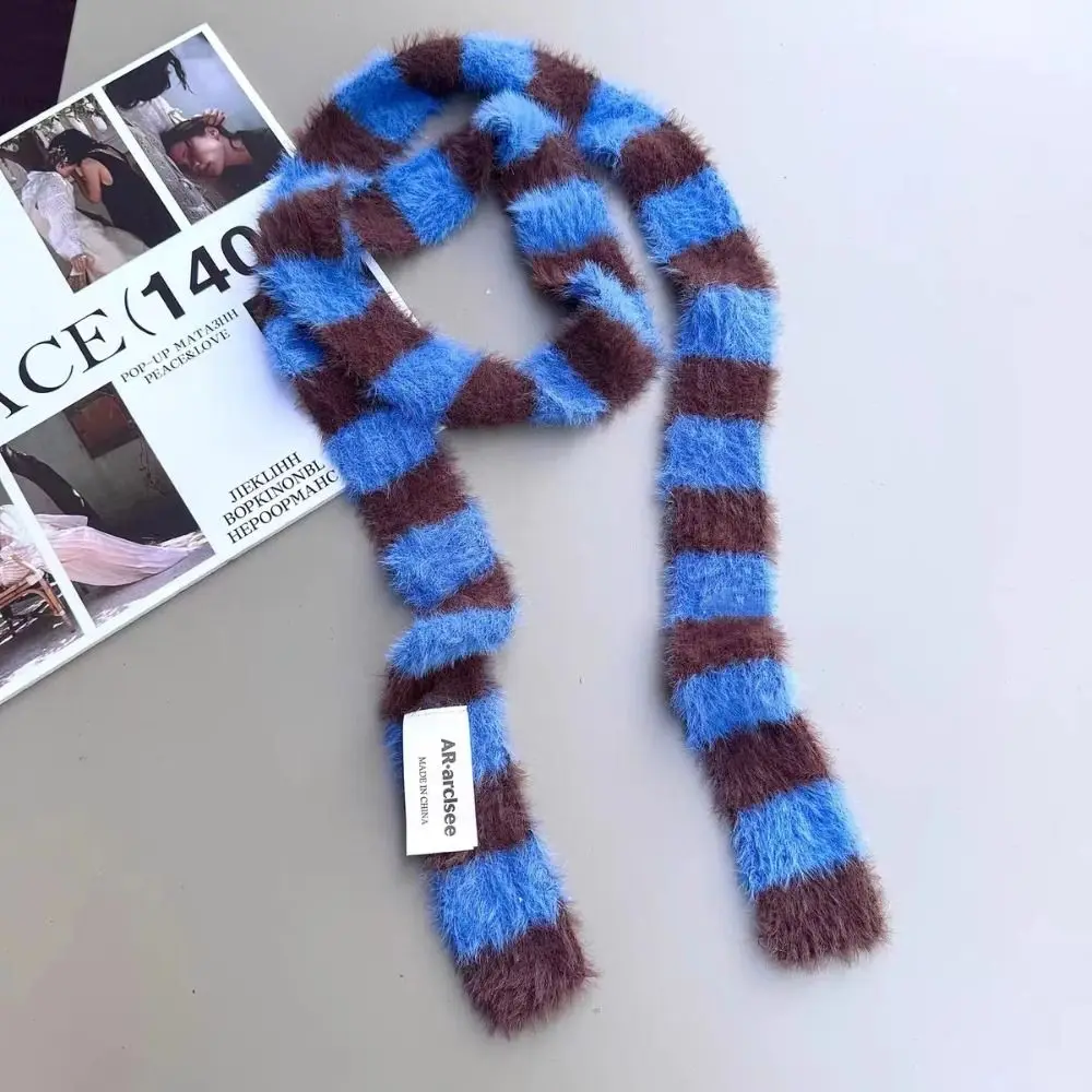 Bufanda a rayas estilo Harajuku Y2K, accesorios de ropa de colocación dulce y fresca, bufandas largas y estrechas, accesorios para bufandas de estilo coreano