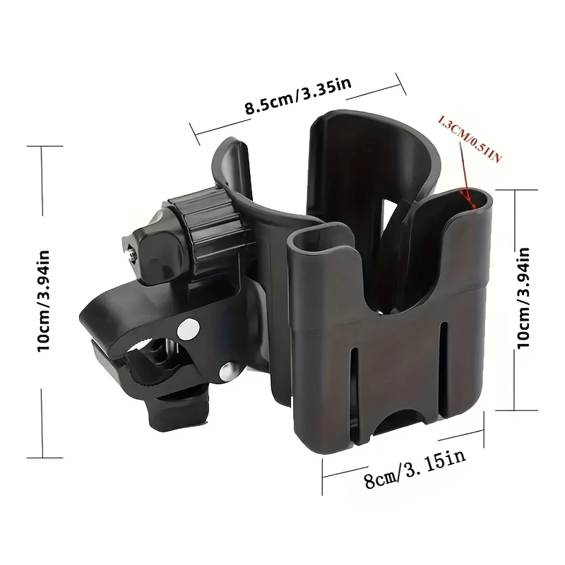 2-in-1 Universal รถเข็นเด็กที่วางแก้วน้ําพร้อมที่วางโทรศัพท์, ที่วางขวดสากลสําหรับรถเข็นอุปกรณ์เสริมรถเข็นเด็ก