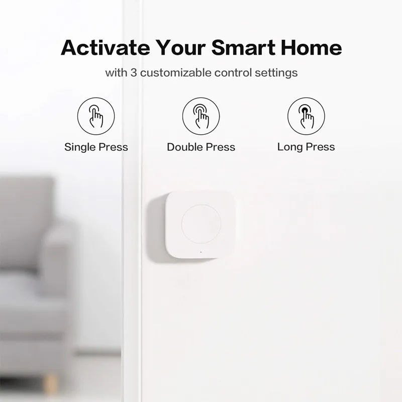 Aqara Sensor inteligente inalámbrico Mini interruptor llave conexión Zigbee remoto una tecla Control botón seguridad del hogar Mihome Homekit
