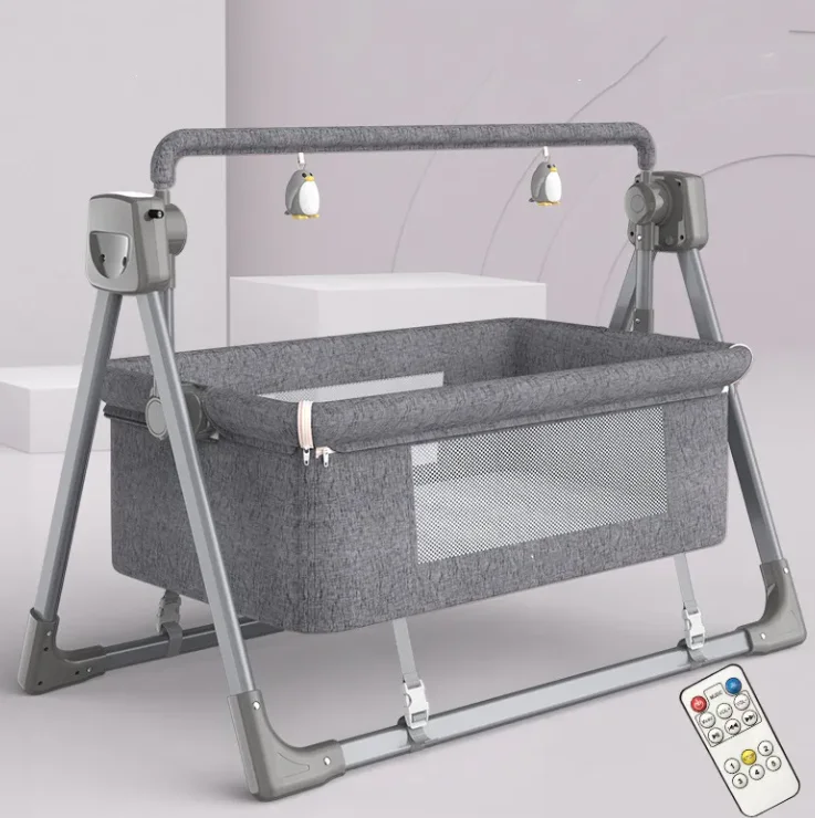 Custom Multi-function Electric Baby Rocking Cradle Bed Easy Foldable Baby Bassinet with Music Mosquito Net Electronic Baby Swing