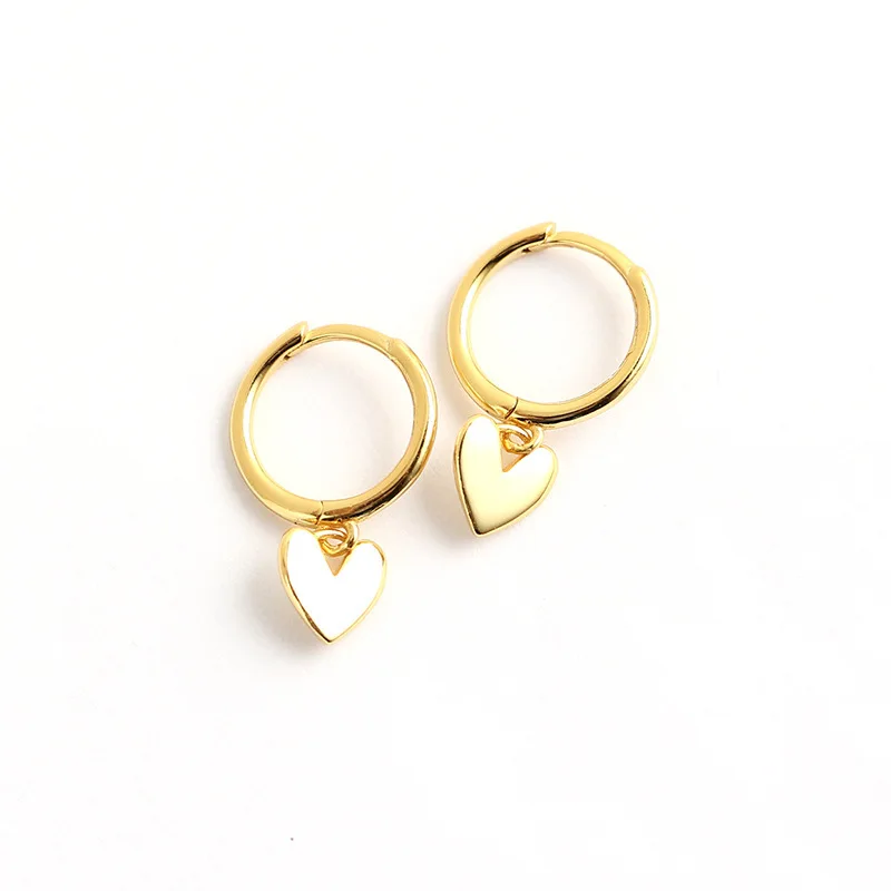 Chất Liệu Bạc 925 Trái Tim Tua Rua Bông Tai Charm Nữ Mạ Vàng Smiple Mỹ Trang Sức Ngăn Ngừa Dị Ứng Đảng Phụ Kiện Quà Tặng