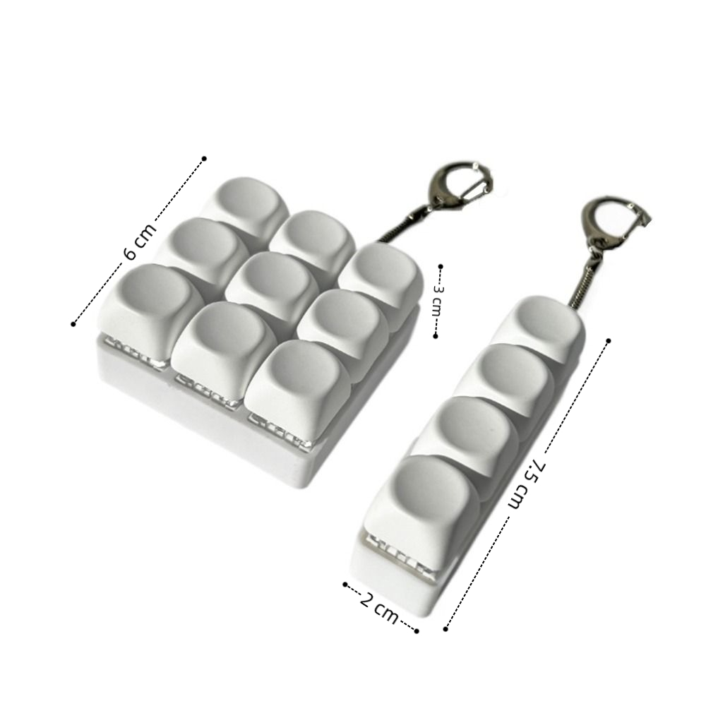Relaxante diy teclado fidget chaveiro keycap teclas botão dedo teclado tampa 4/9 teclas alívio do estresse clicker brinquedo adulto