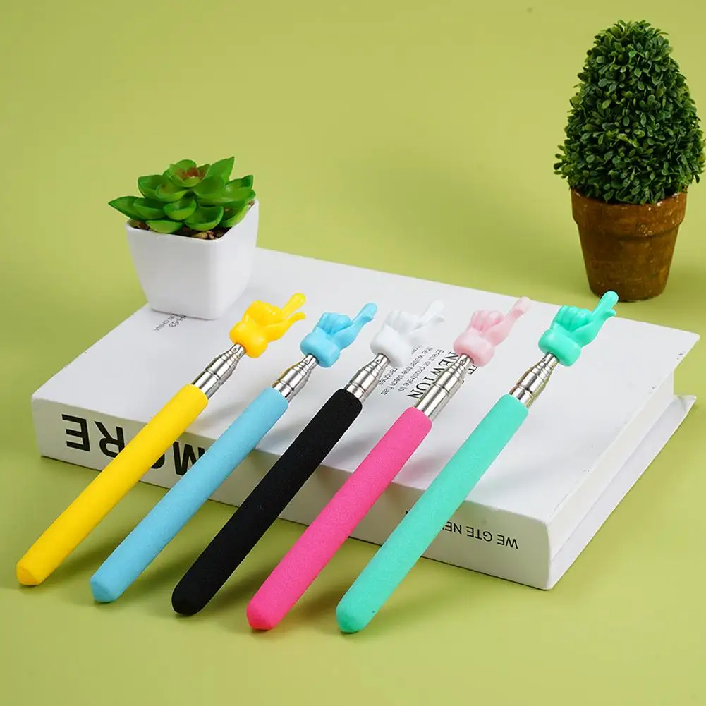Telescopic Teacher Pointer Stick Extendable Hand Pointer Finger Pointer Stick Presenter Whiteboard Pointer for Student Classroom