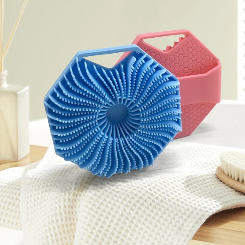 Amazon ผู้ขายที่ดีที่สุดผ้าเช็ดตัว Scrubber นวดแปรงอาบน้ํา Exfoliating แปรงอาบน้ําซิลิโคน Back Scrubber เครื่องมือกําจัดโคลน