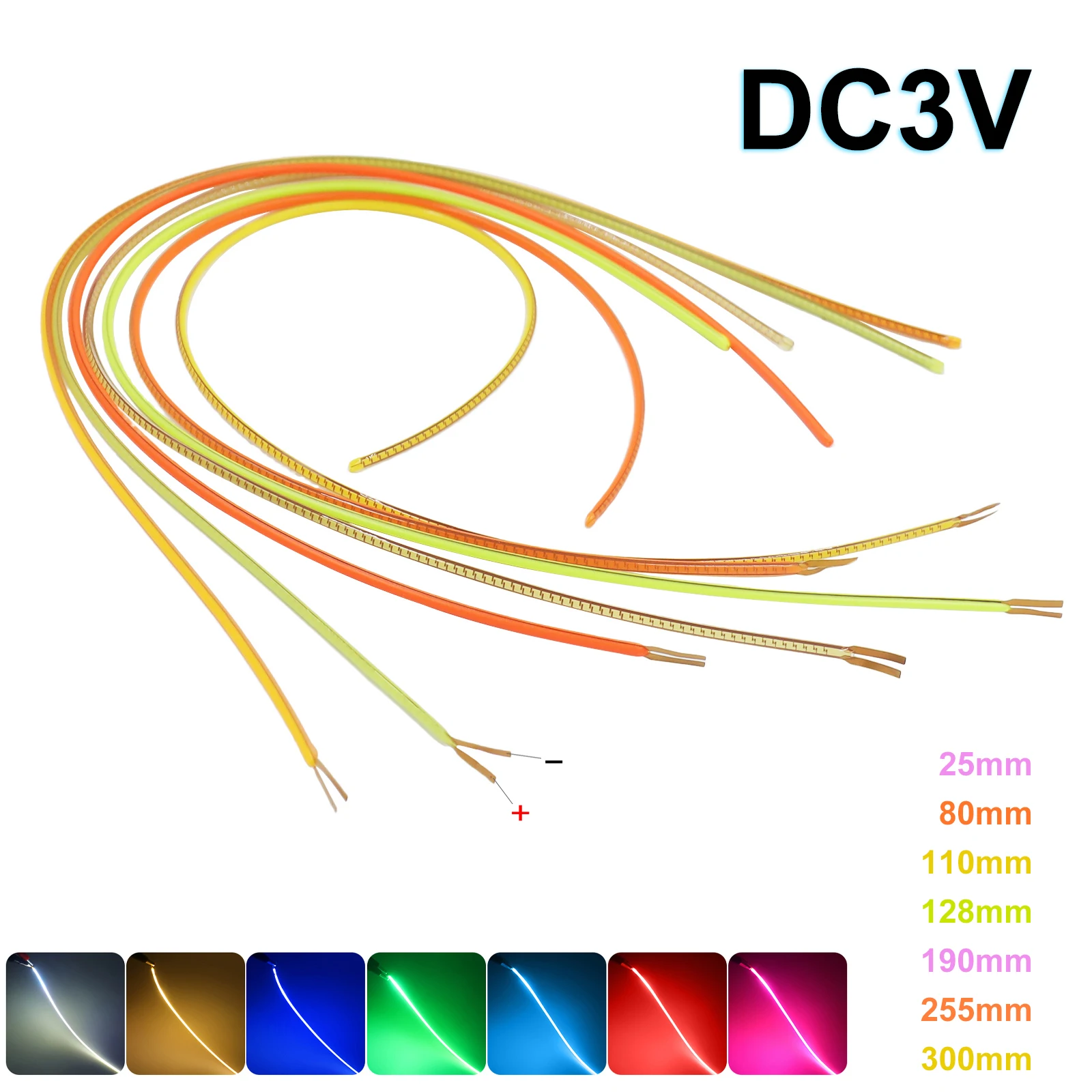 Free Cut Flexible LED Filament for LED Bulb 25mm 80mm 110mm 128mm 190mm 255mm 300mm DC 3V Lamp Accessories Diode DIY Parts