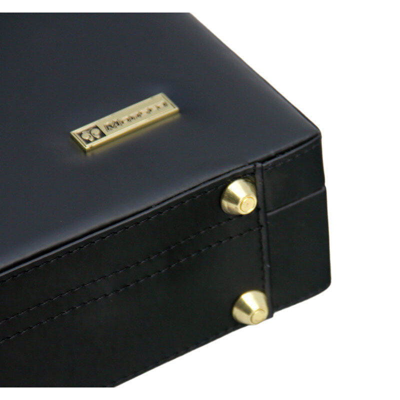 Business Men Black Leather Messenger Bag 14"16" Inch Computer Box Password Box Multifunctional Document Bag Briefcase