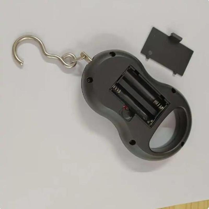 Báscula colgante electrónica negra de 50Kg/10g, báscula Digital LCD con retroiluminación, pesas de pesca, báscula de bolsillo para equipaje