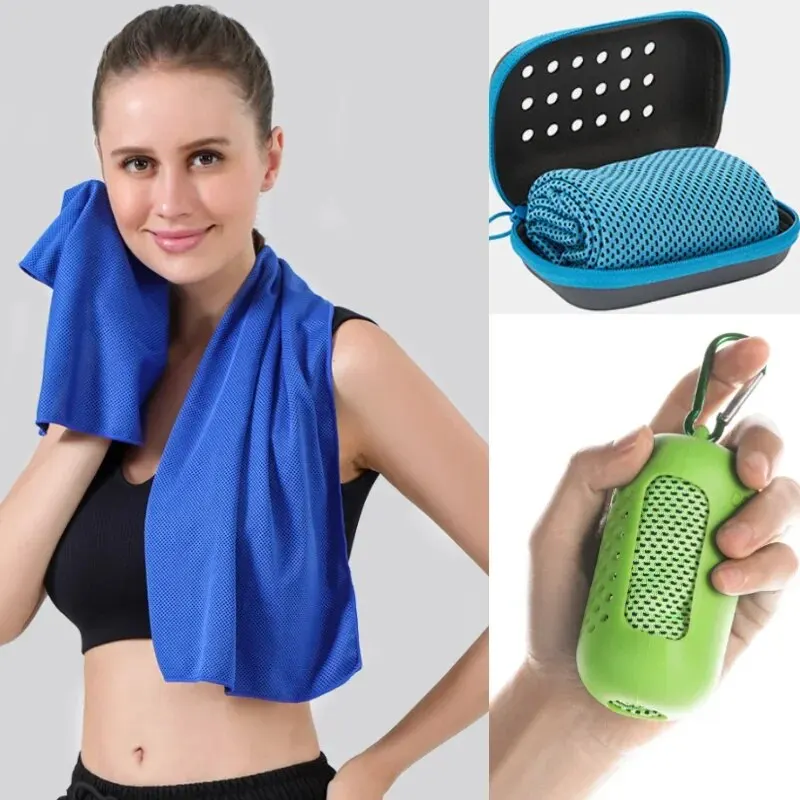 Set portatile Mini gel di silice, Toalha Fria, Fibra De Poliéster, Toalha De Resfriamento AO Ar Livre, Sport fitness, Ginásio, C