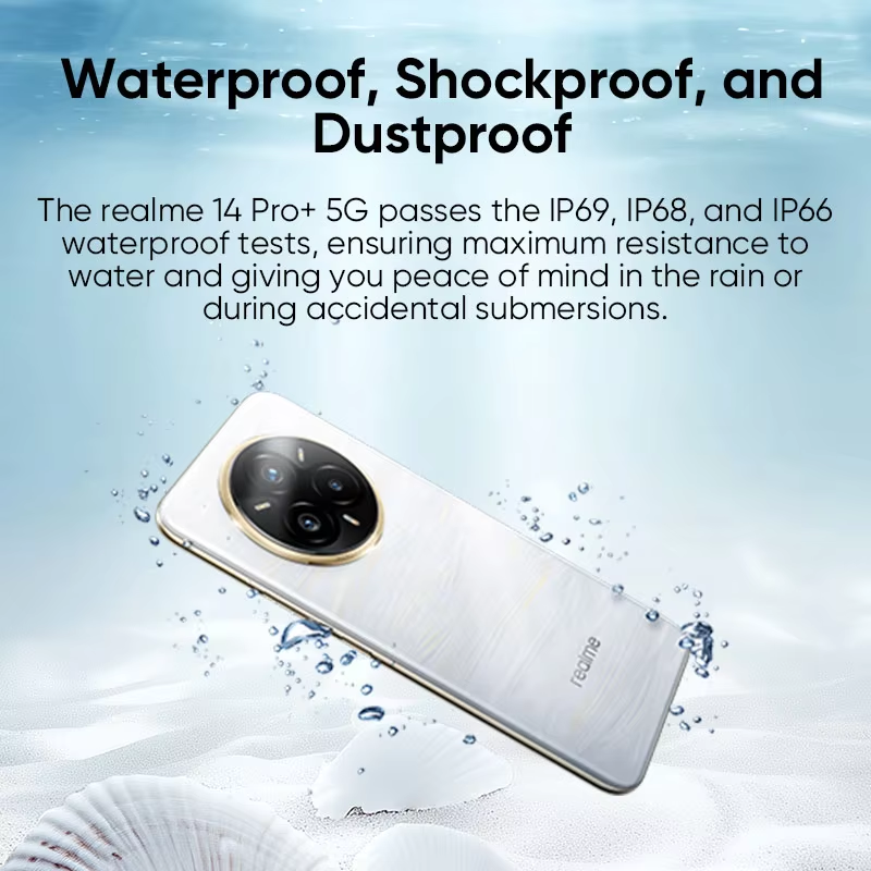 Version globale realme 14 Pro+ 5G Smartphone Sony 3X Periscope OIS Caméra Snapdragon7s Gen 3 80W SUPERVOOC Charge IP69