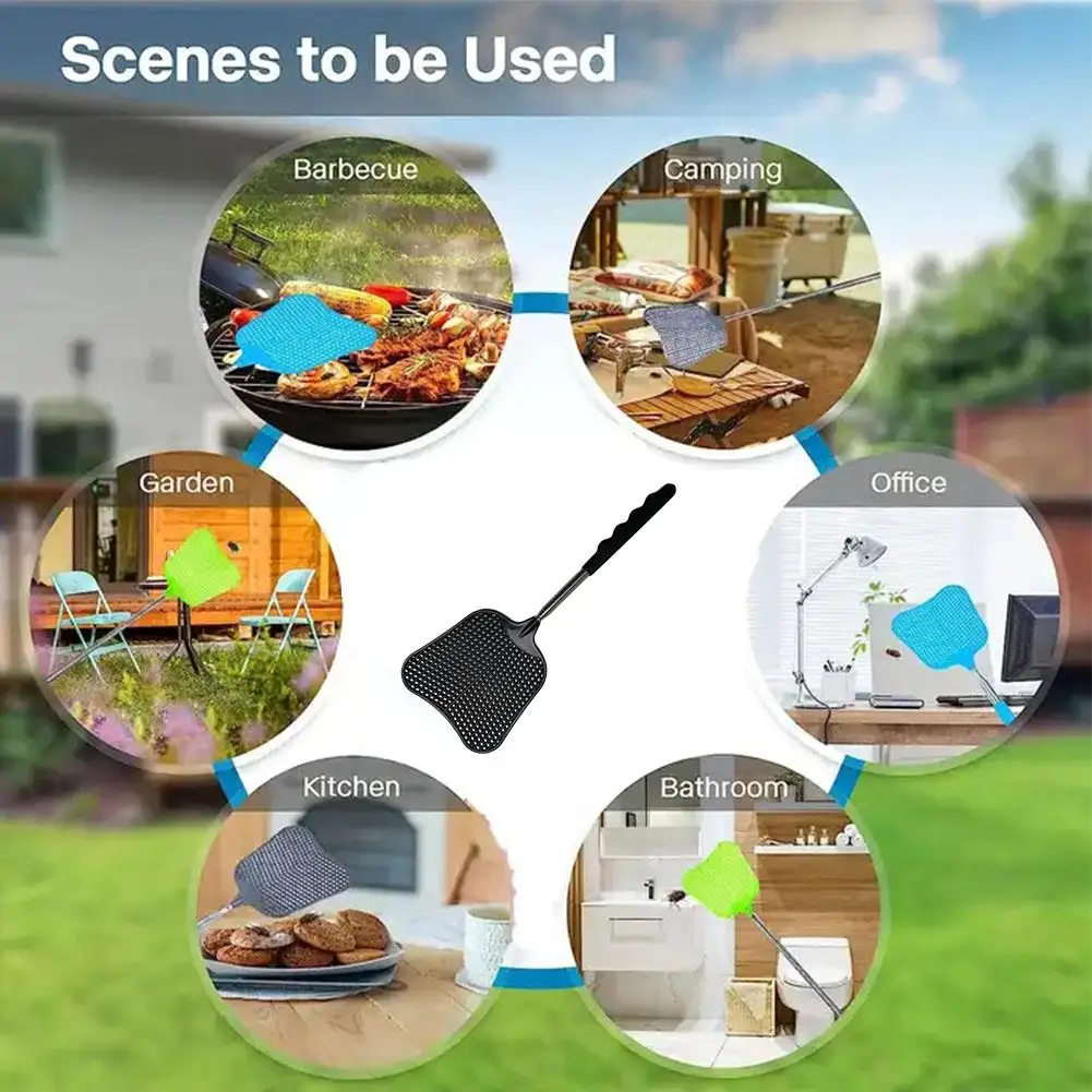 Fly Swatters Telescopic Extendable Prevent Pest Mosquito Garden Adjustable Flapper Trap Retractable Tool Swatter Supplies F V9M9