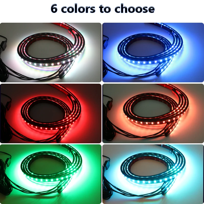 Charssis-tira de luces LED flexibles para coche, Control remoto/aplicación, luces de neón RGB, ambiente, Lámpara decorativa automática