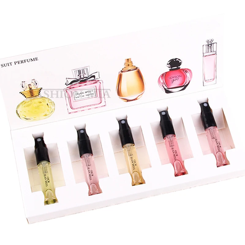 3ml * 5 pçs kit de perfume original feminino atomizador parfum belo pacote desodorante duradouro moda senhora fragrância portátil com caixa