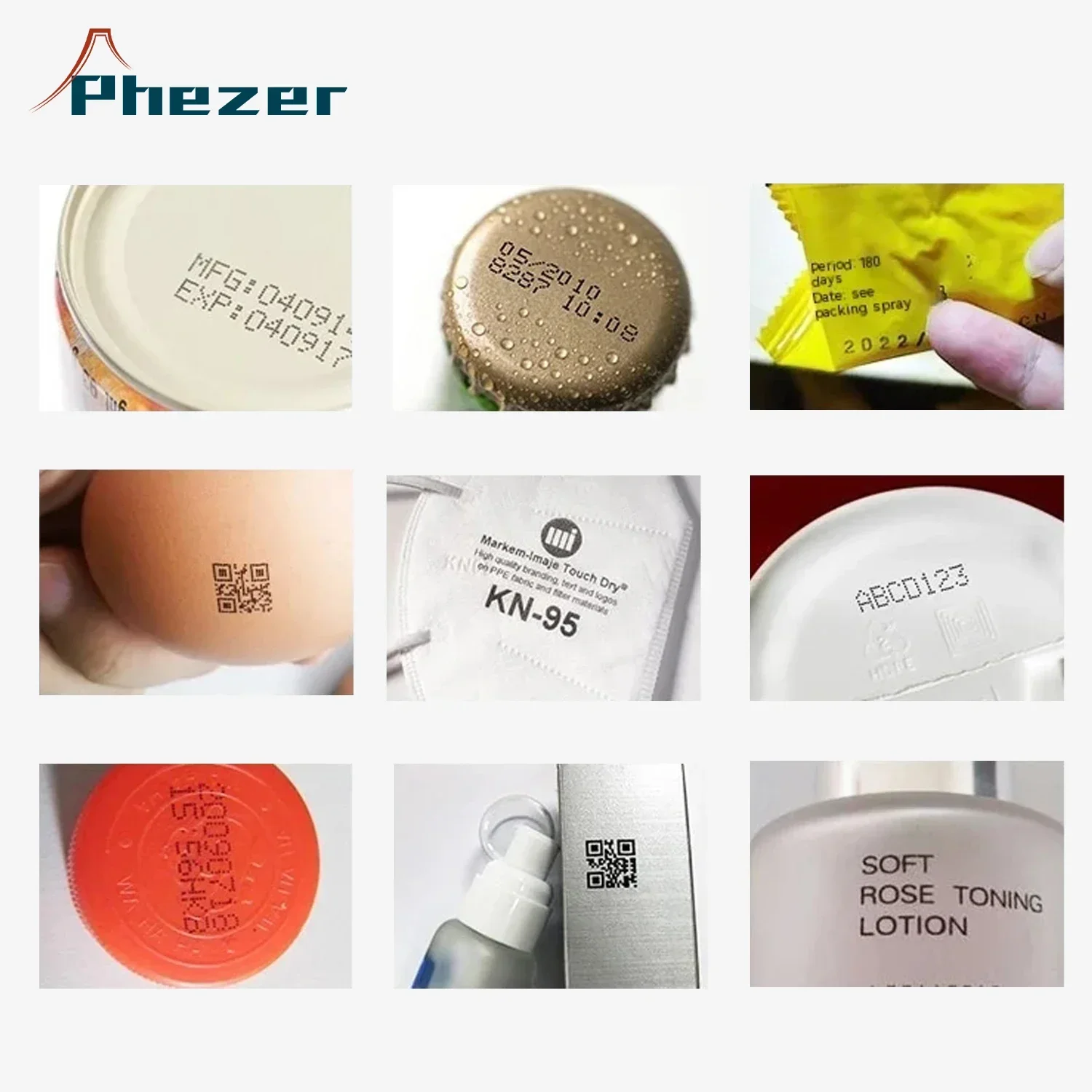 Phezer P17 เครื่องพิมพ์อิงค์เจ็ทมือถือ หมายเลขวันที่ วันหมดอายุ โลโก้ บาร์ QR รหัสชุด วันหมดอายุ 12.7 มม. เครื่องพิมพ์ฉลาก 28 ภาษา