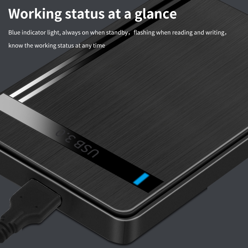 Porta serial mecânica de estado sólido ssd de 2.5 polegadas sata micro interface sem ferramentas usb 3.0 caixa de disco rígido móvel externo