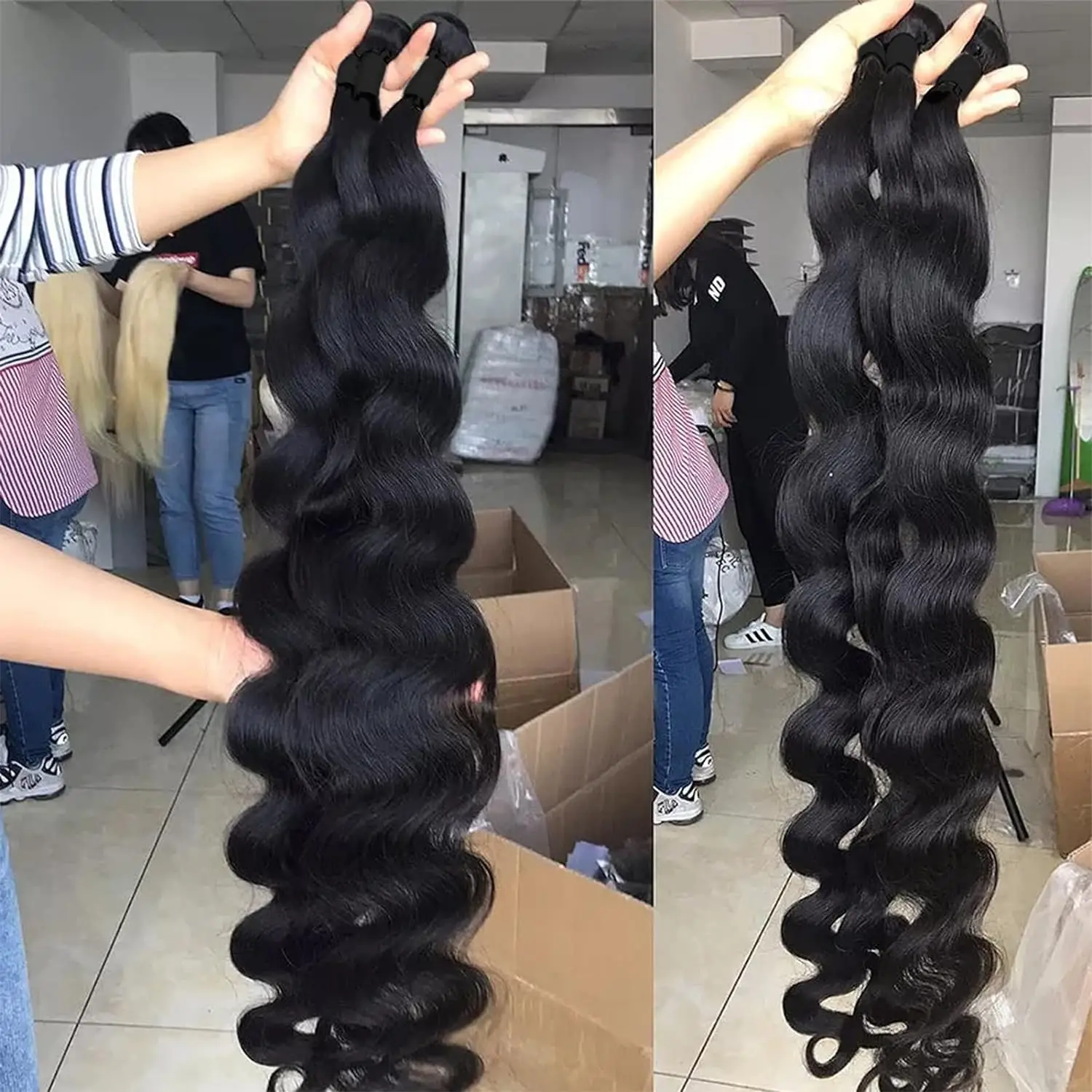 Ulrica-Brazilian Body Wave Pacotes de cabelo humano para mulheres, extensões de cabelo, 3 Pacotes, 4 Pacotes de Tecer com Fechamentos, 2x6 Lace Closure